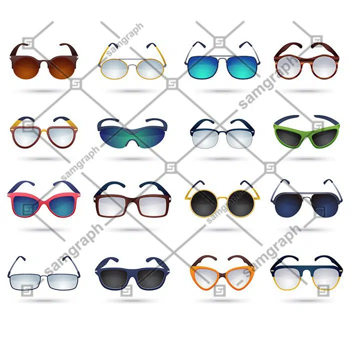 sunglasses fashion reflection mirror icons set 1 سفید-عروسی-زن-لباس-با-حجاب