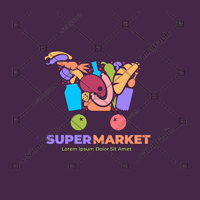 supermarket logo 1 لوگو دیزاین طرح بال