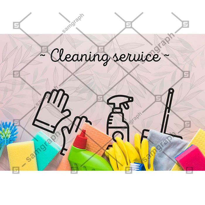 top view cleaning service equipment 1 تصویر با کیفیت کاسه پر از گرد