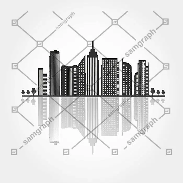 urban black silhouette with reflex 1 انواع پیکان-برچسب-طرح مسطح