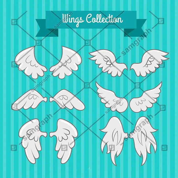 variety fantastic white wings 1 انواع پیکان-برچسب-طرح مسطح