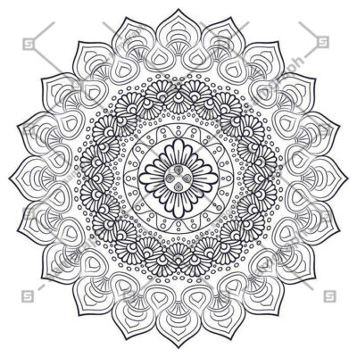 وکتور هنری ماندالا کادر و حاشیه گل