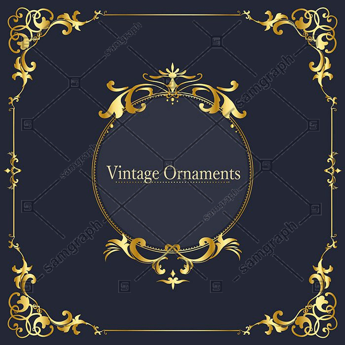 vintage flourish ornament frame vector 1