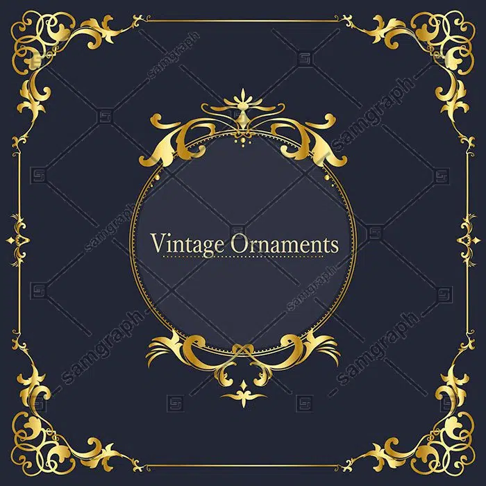 vintage flourish ornament frame vector 1 فایل لایه باز از طرح وکتور باربر شاپ | لوگو و نماد و آرم آرایشگاه مردانه | استیکر آریشگاه