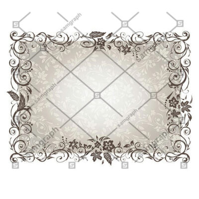 پستر زمینه گل و گیاه حاشیه