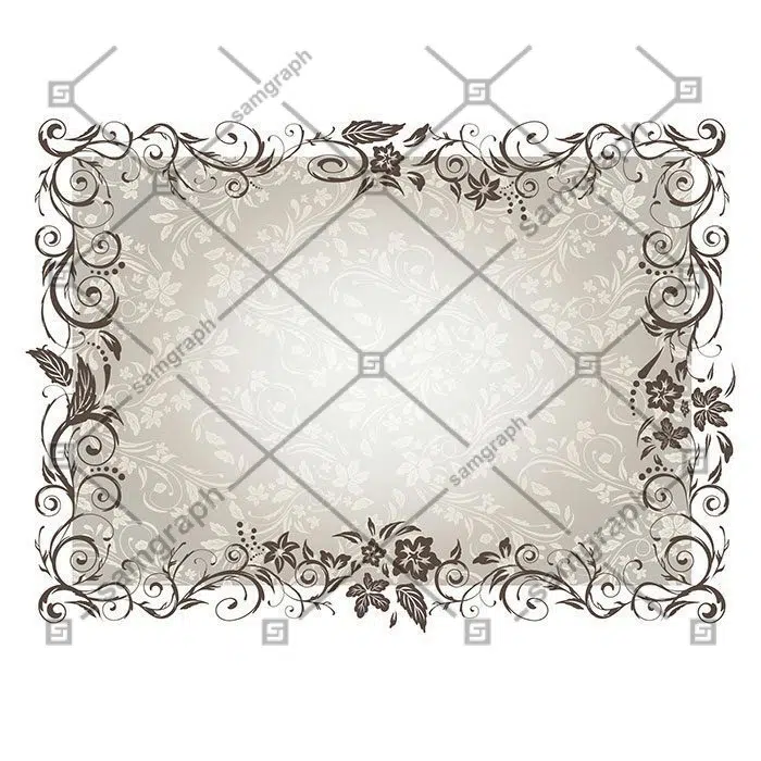 پستر زمینه گل و گیاه حاشیه 1 vintage frame vector 1 پرنعمت-قاب-وکتور