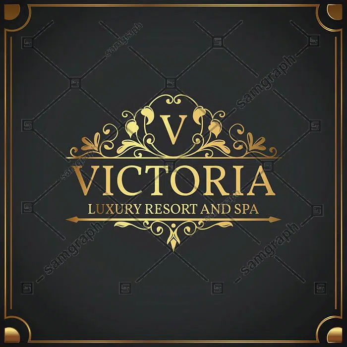 vintage luxury logo template 1 فایل لایه باز از طرح وکتور باربر شاپ | لوگو و نماد و آرم آرایشگاه مردانه | استیکر آریشگاه