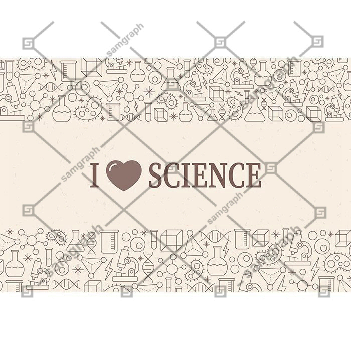 vintage science background with elements 1 پنبه_گل_ایزوله_تخت_سیاه_سفید_طراحی_6831534