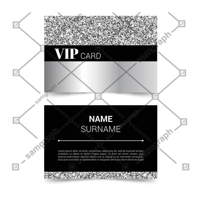 vip card template with silver style 1 کارت ویزیت سفید با جزئیات قرمز