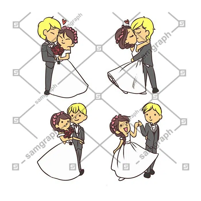 عروس و داماد با قلب بزگ 1 wedding couple collection 1 مجموعه عروسی-زوج