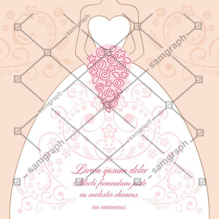 wedding dress lace design vector 1 لوگو دیزاین طرح بال
