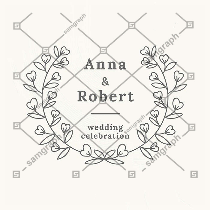 wedding logo vector template botanical style 1 عروسی-لگو-وکتور-قالب-سبک گیاه شناسی