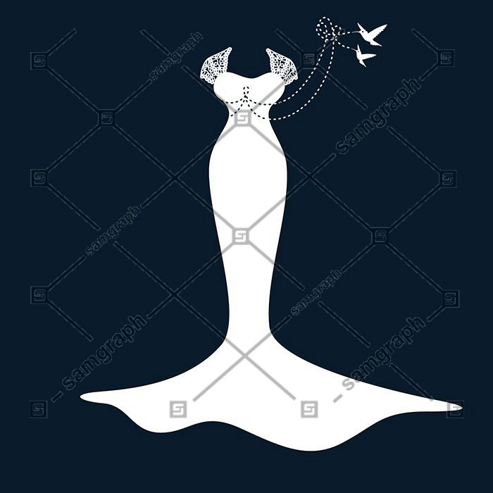 wedding mermaid dress vector 1 فایل لایه باز از طرح وکتور باربر شاپ | لوگو و نماد و آرم آرایشگاه مردانه | استیکر آریشگاه