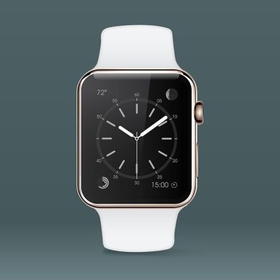 white smartwatch background 1