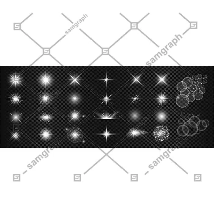 white sparkles lens flare big set 1 سفید-درخشش-لنز-شعله ور-بزرگ-ست