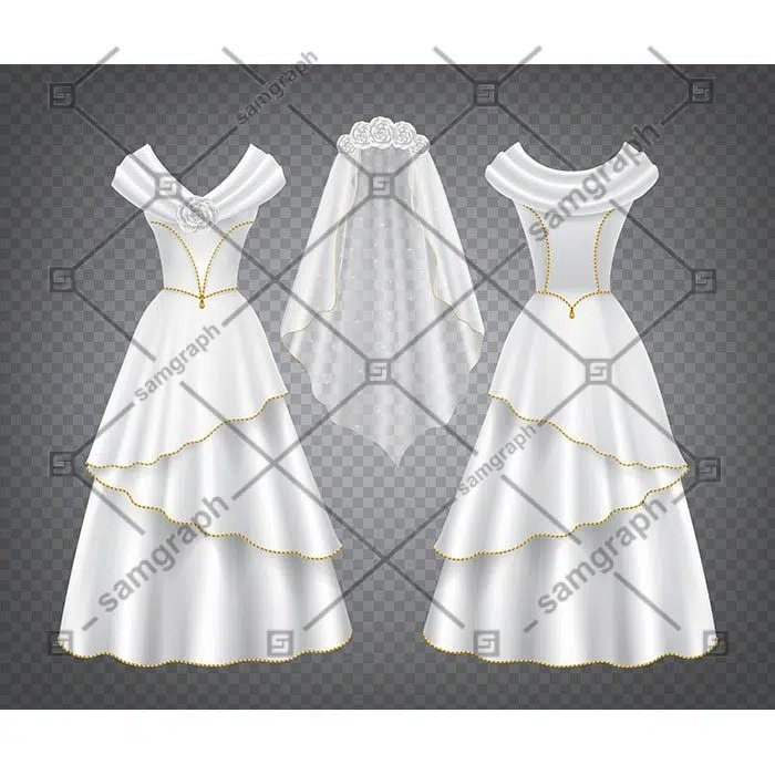 white wedding woman dress with tulle veil 1 سفید-عروسی-زن-لباس-با-حجاب