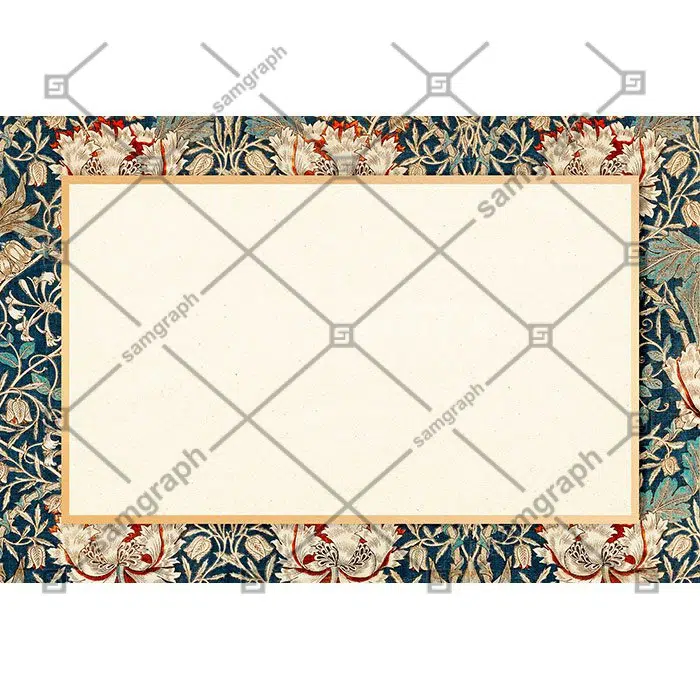 william morris pattern frame vector vintage floral 1 تاج گل-وکتور-طلا-گل-گل-سبک-ست