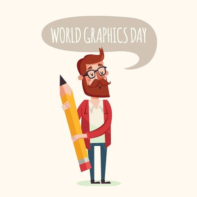 world graphics day background with designer 1