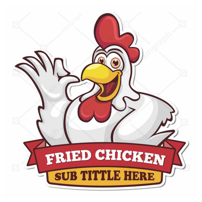 Chicken sticker with the logo of Sokhari Vich kilooee 1 طرح لوگو وکتور مرغ مناسب سوخاری و ویچ کیلویی
