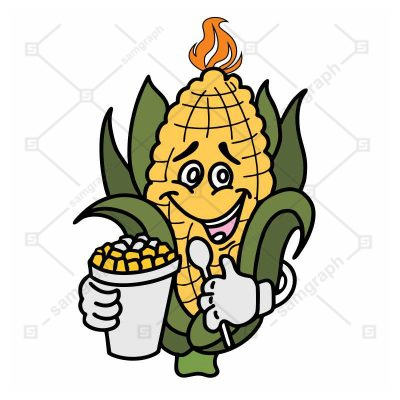 وکتور کارتون و کارکتر بلال با لیوان ذرت مکزیکی