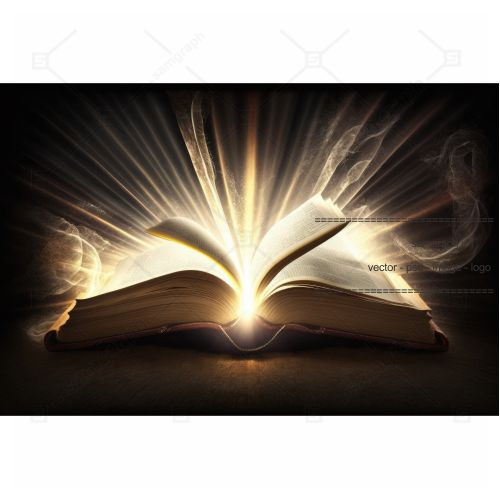 holy bible with rays light coming out ai generative 1 طرح و کتور بطری و شیشه مربا هویج آلبالو کیوی و توت فرنگی