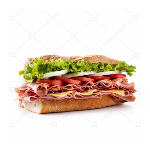 submarine sandwich with ham cheese lettuce tomatoesonion mortadella sausage 1 وکتور پا خانوم
