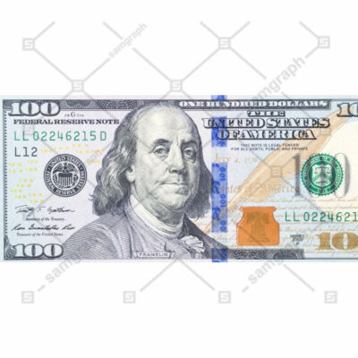 تصویر با کیفیت اسکناس 100 دلاری آمریکا