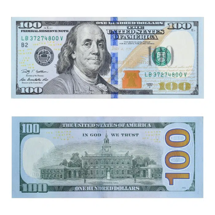 عکس با کیفیت اسکناس 100 دلاری خط آبی آمریکا - نمای پشت و رو - رزولوشن بالا 5592×2368 high resolution 100 dollar bill image back front عکس با کیفیت اسکناس 100 دلاری خط آبی