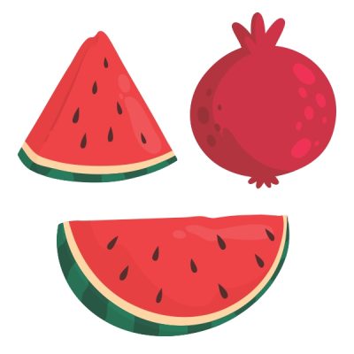 وکتور انار و هندوانه شب یلدا مناسب طراحی شب یلدا