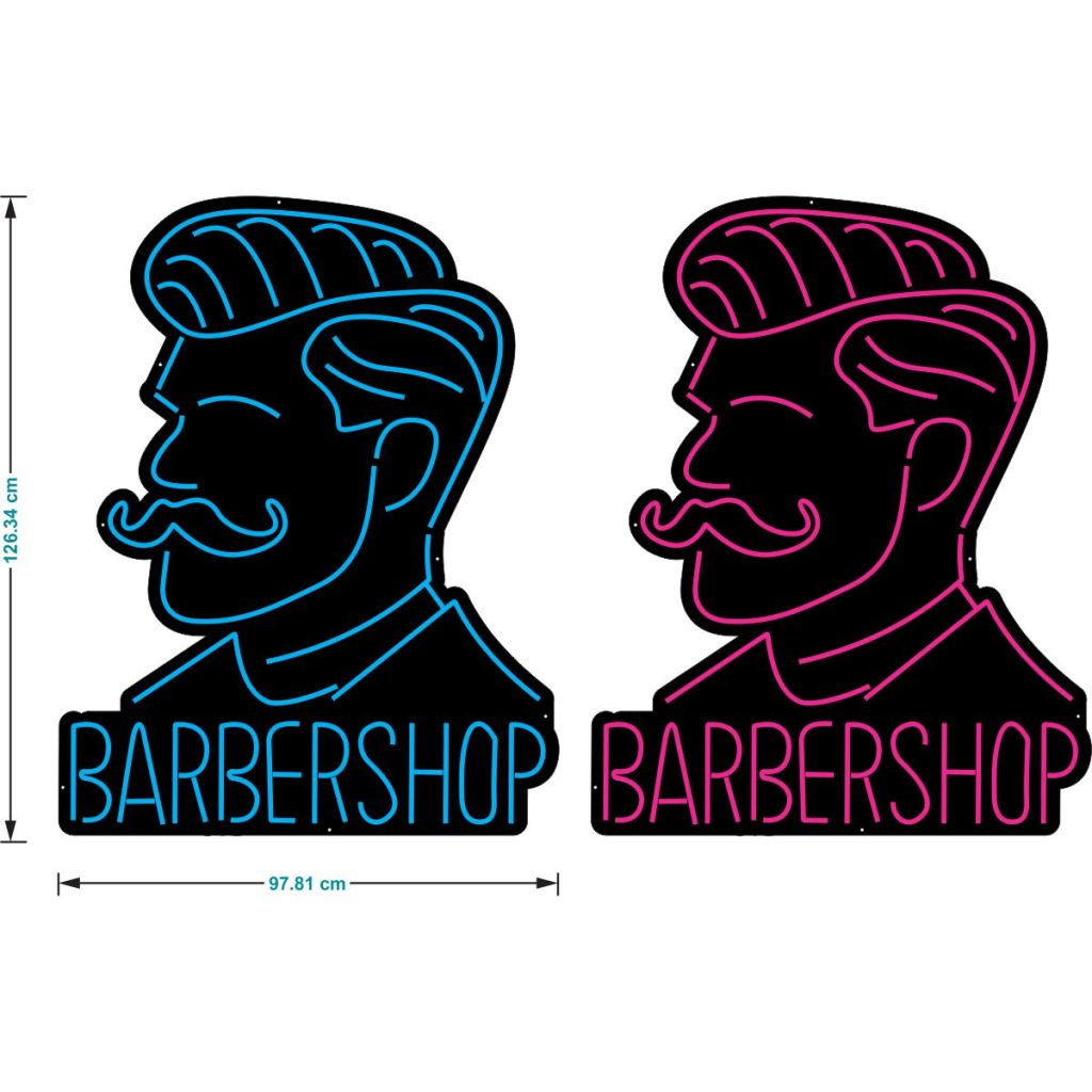 طرح نئون فلکس باربر شاپ با سبک کلاسیک