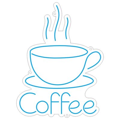 طرح فنجان قهوه نئون برای تابلو کافی‌شاپ