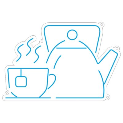 طرح کتری و فنجان نئون مخصوص کافه و دکور نوشیدنی