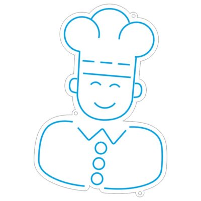 طرح سرآشپز نئون برای تابلو رستوران و فستفود