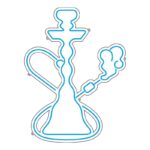 طرح قلیان نئون برای تابلو قهوه‌خانه و کافی‌شاپ