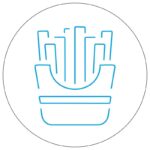 طرح سیب‌زمینی سرخ‌کرده نئون برای تابلو فست‌فود