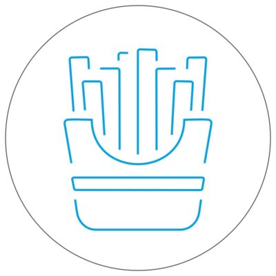 طرح سیب‌زمینی سرخ‌کرده نئون برای تابلو فست‌فود