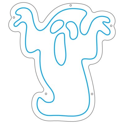 طرح روح کارتونی نئون برای هالووین و تابلو سرگرمی