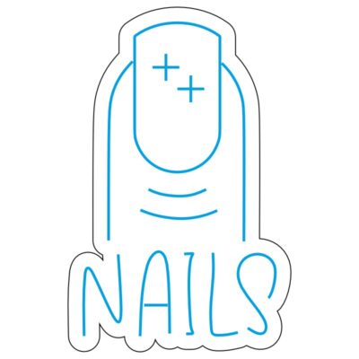 طرح ناخن نئون برای تابلو سالن زیبایی و ناخنکار