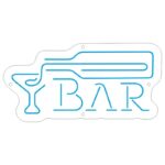 طرح BAR نئون با لیوان نوشیدنی برای تابلو بار و کافه