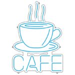 دانلود طرح آماده فنجان قهوه و نوشته CAFE مخصوص تابلو نئون فلکس