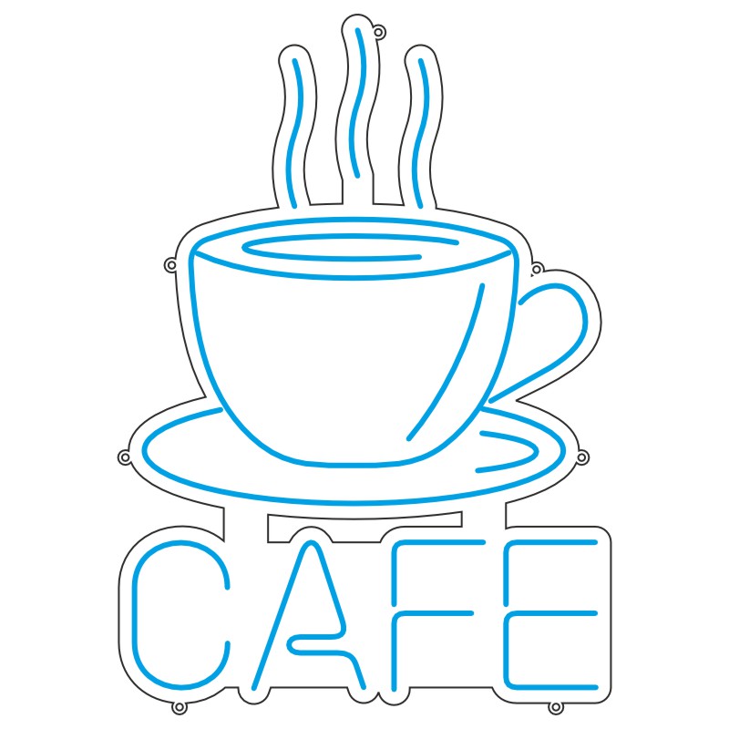 دانلود طرح آماده فنجان قهوه و نوشته CAFE مخصوص تابلو نئون فلکس 1 design 15 1 طرح نئون کافیشاپ