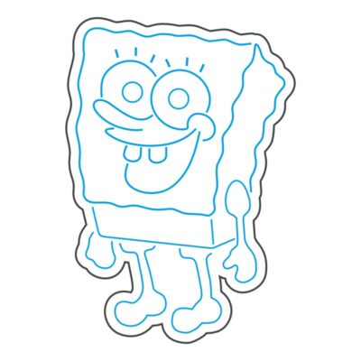 طرح نئون باب اسفنجی برای تابلو کودکانه و فانتزی