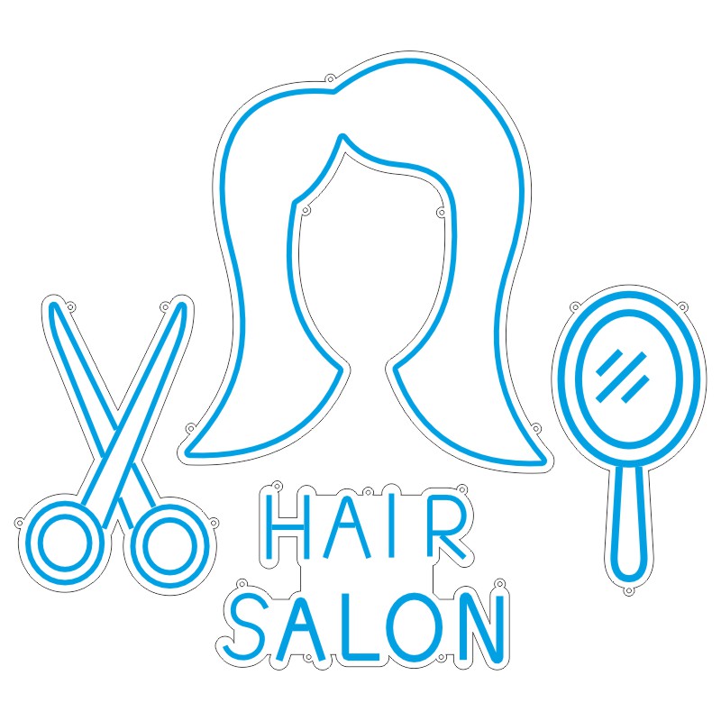 طرح نئون آرایشگاه زنانه (Hair Salon) 4 design 169 1 مدل مو نئون