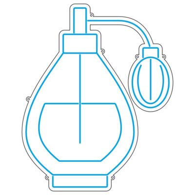 طرح نئون شیشه عطر برای تابلو زیبایی و فروشگاه ادکلن