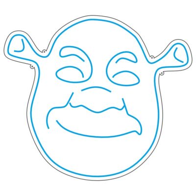 طرح نئون کاراکتر کارتونی خندان برای دکور فانتزی