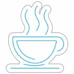 طرح نئون فنجان قهوه و بخار برای تابلو کافی‌شاپ