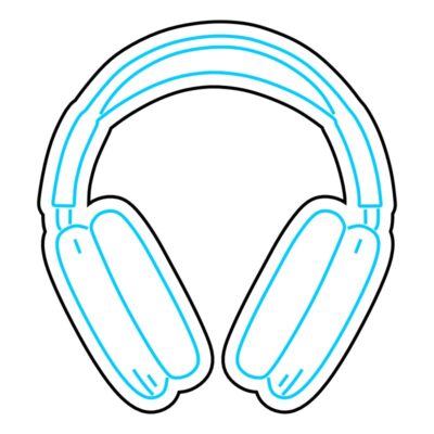 طرح وکتور هدفون برای چاپ و لوگو موزیک