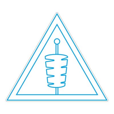 طرح نئون مثلث احتیاط یا هشدار مناسب فست فود کباب ترکی