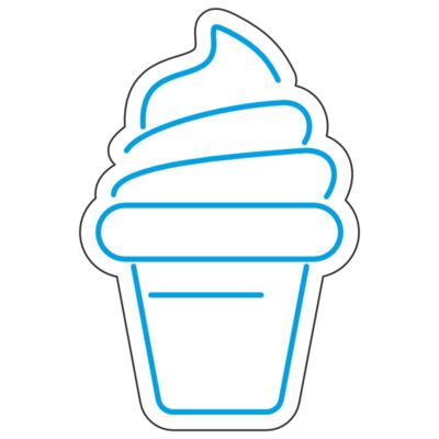 طرح نئون بستنی قیفی – فایل وکتور خوراکی