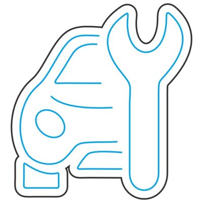 طرح نئون تعمیرگاه ماشین | مکانیکی نئون فلکس | وکتور تعمیرگاه خودرو